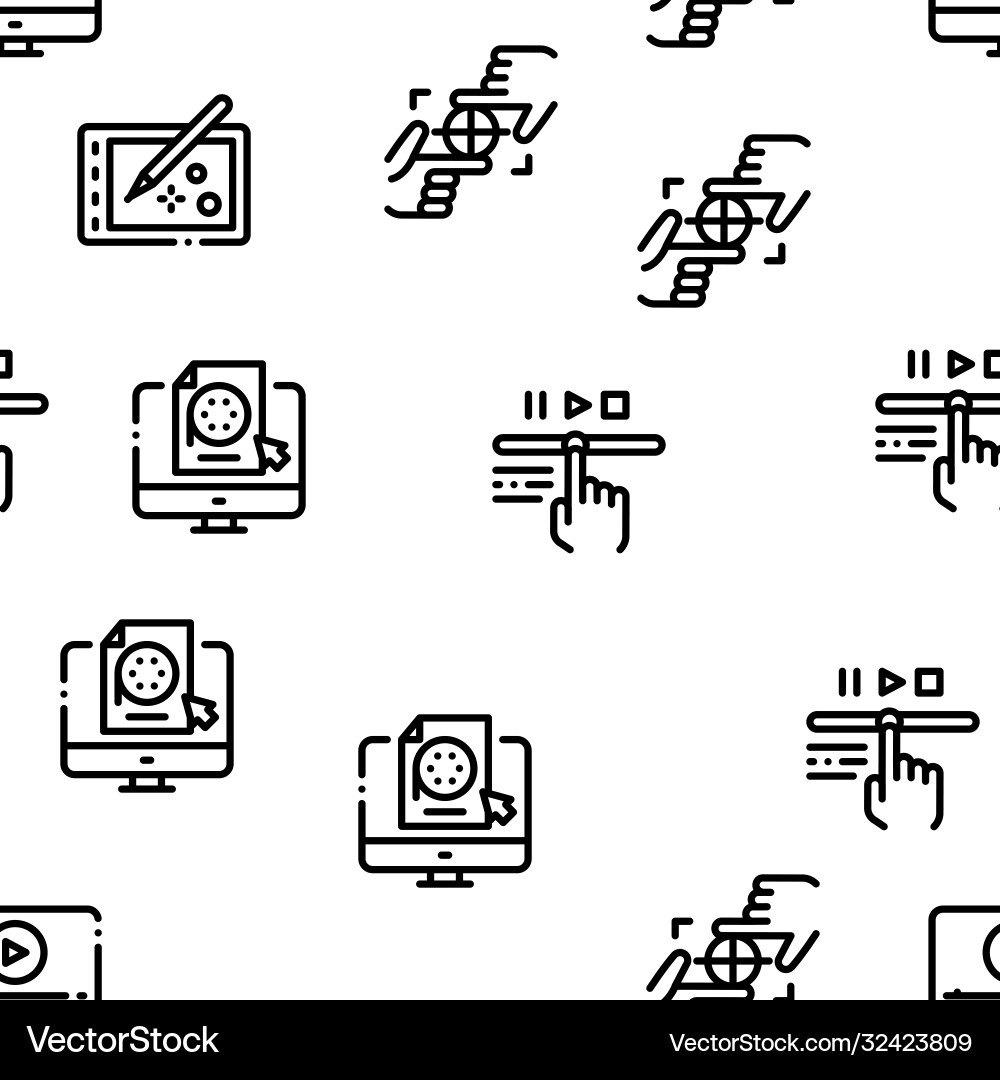 Motion design studio seamless pattern Vector Image