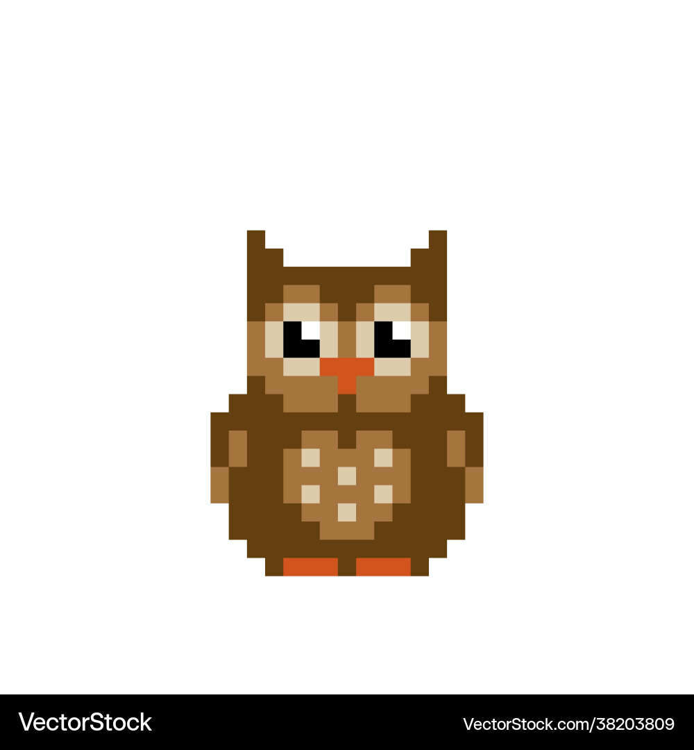 Owl pixels for 8 bit game assets Owl pixels for 8 bit game assets vector image