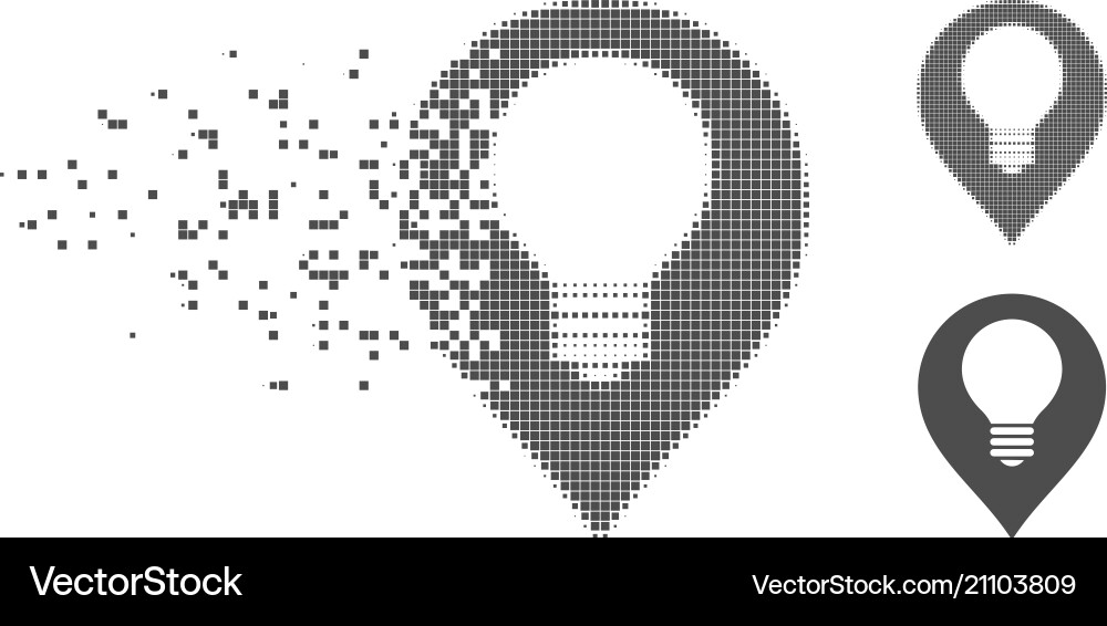 Pixelated Disintegrating Lamp Marker vector image