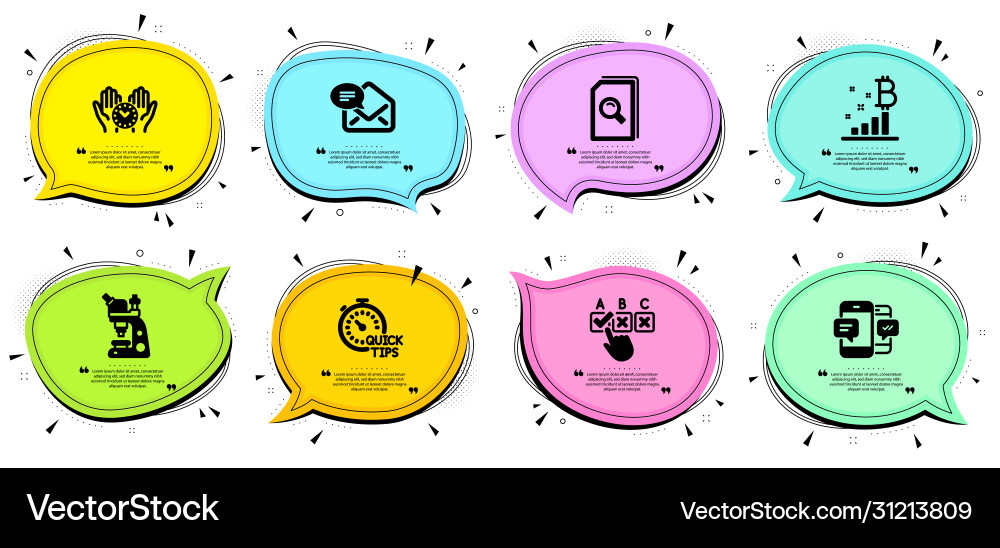 Quick tips search files and safe time icons set Quick tips search files and safe time icons set vector image
