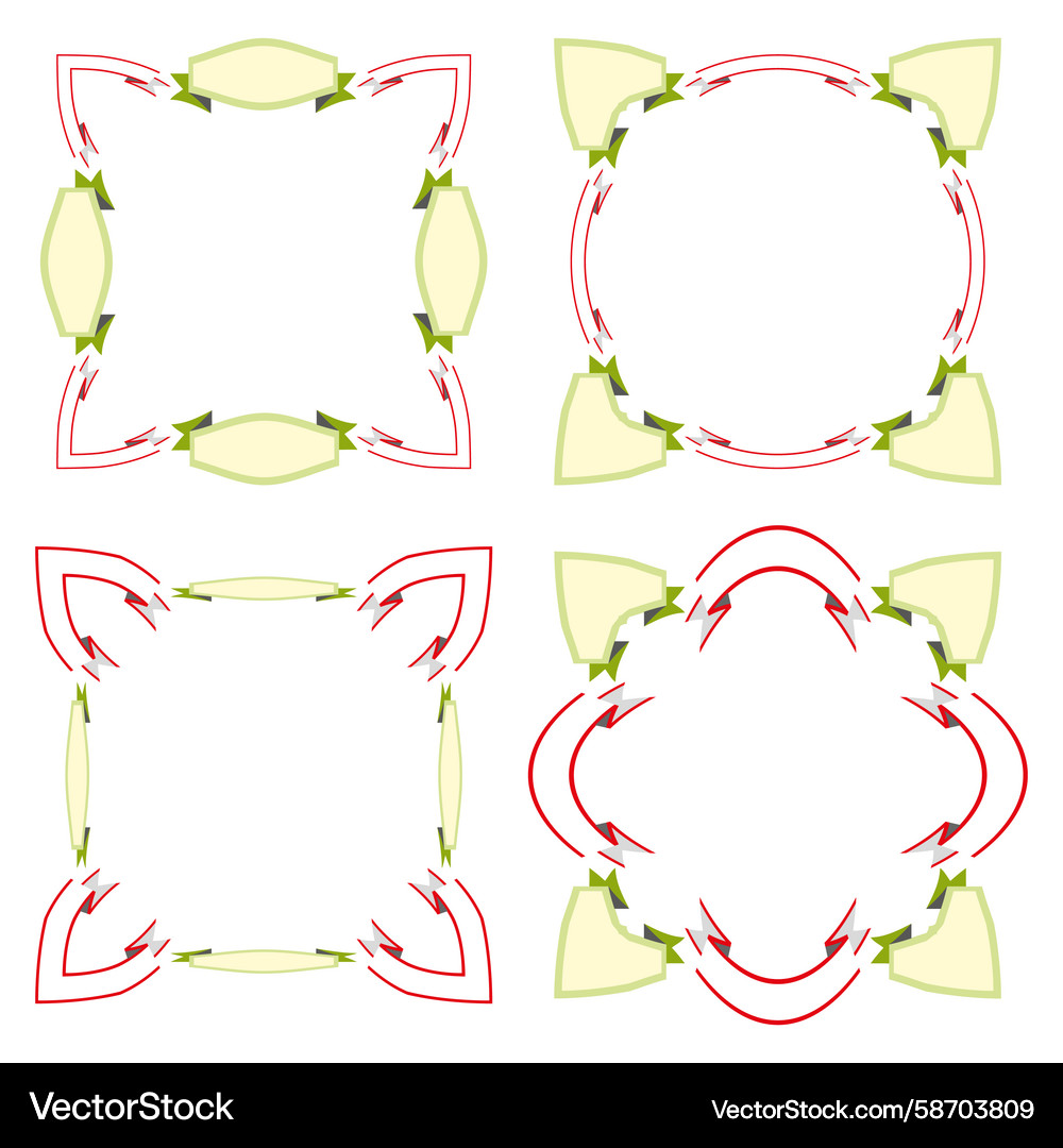 Red Curve Border Frame Icon Vector Image