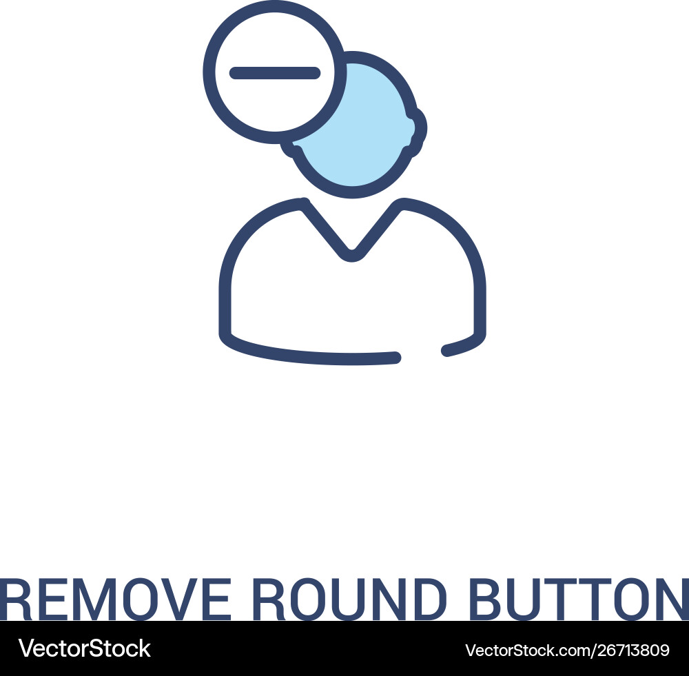 Remove round button concept 2 colored icon simple Remove round button concept 2 colored icon simple vector image