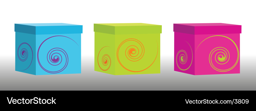 Retro Swirl Boxes Vector Image