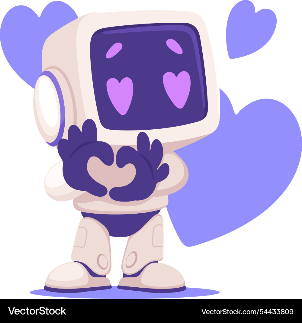 Robot character show love gesture as smart android Robot character show love gesture as smart android vector image
