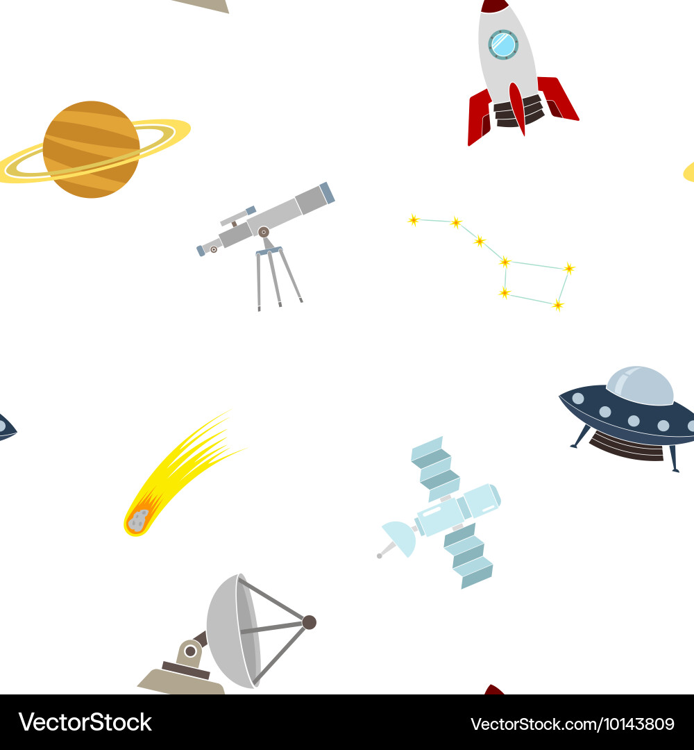 Seamless pattern with astronomy and space icons Vector Image