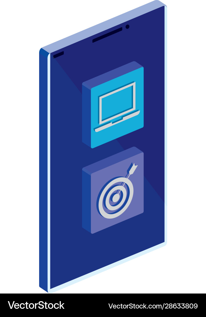 Smartphone device with app menu isolated icon Vector Image