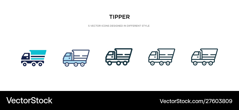 Tipper icon in different style two colored Tipper icon in different style two colored vector image
