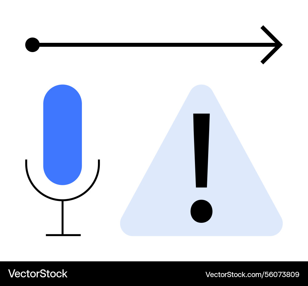 Voice command with alert message symbolizing Voice command with alert message symbolizing vector image