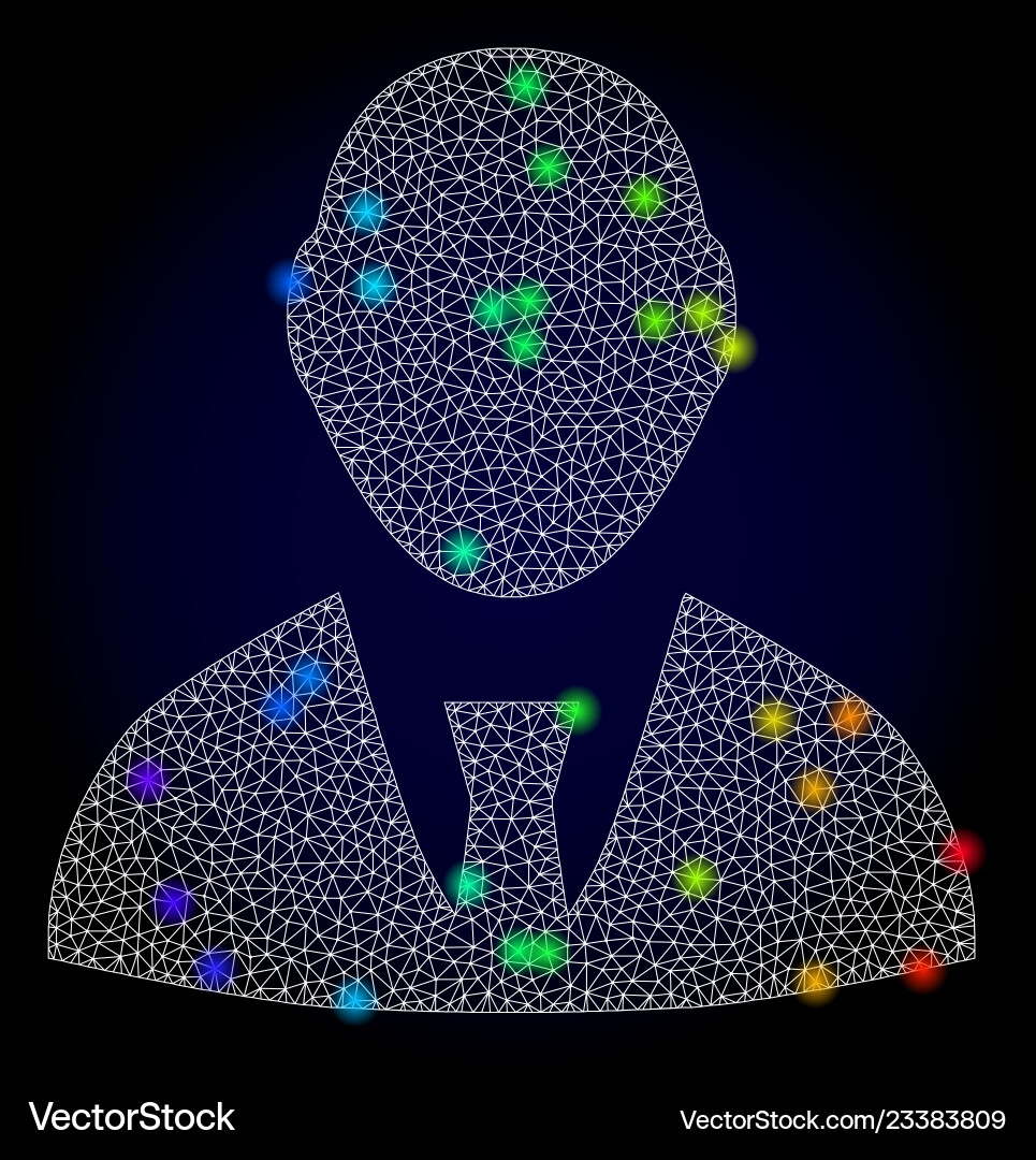 Wire frame mesh boss with spectrum colored Vector Image
