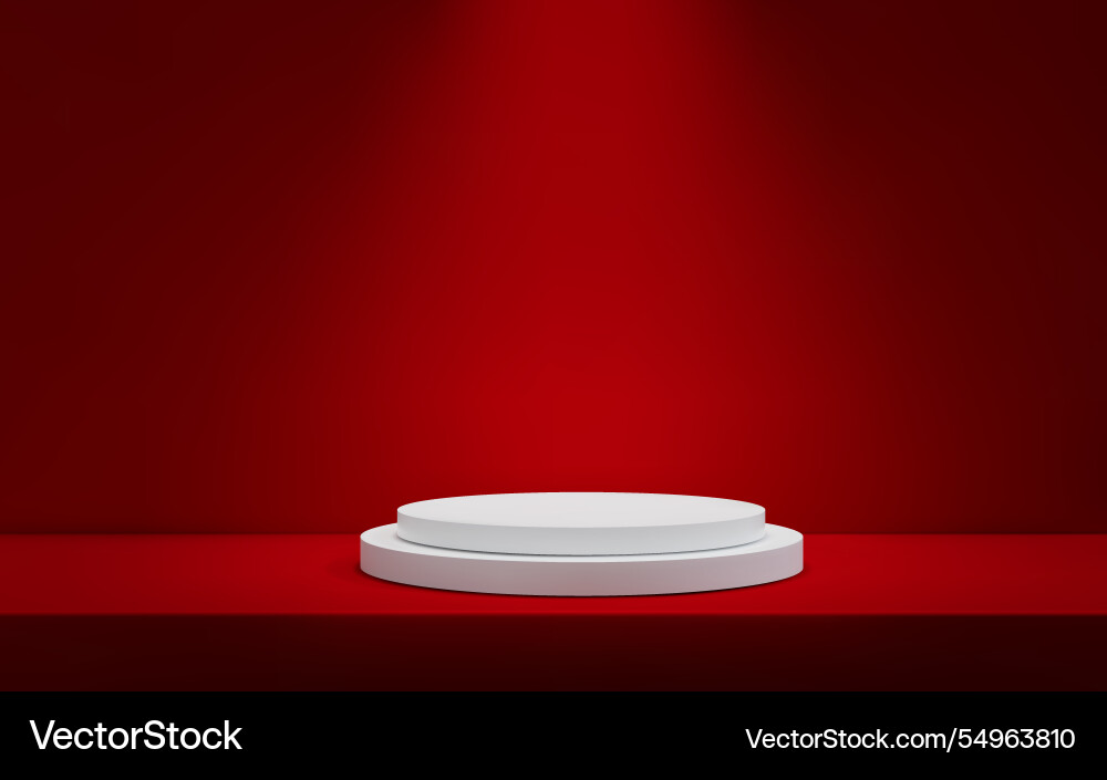 3d minimalistic red background with a podium Vector Image