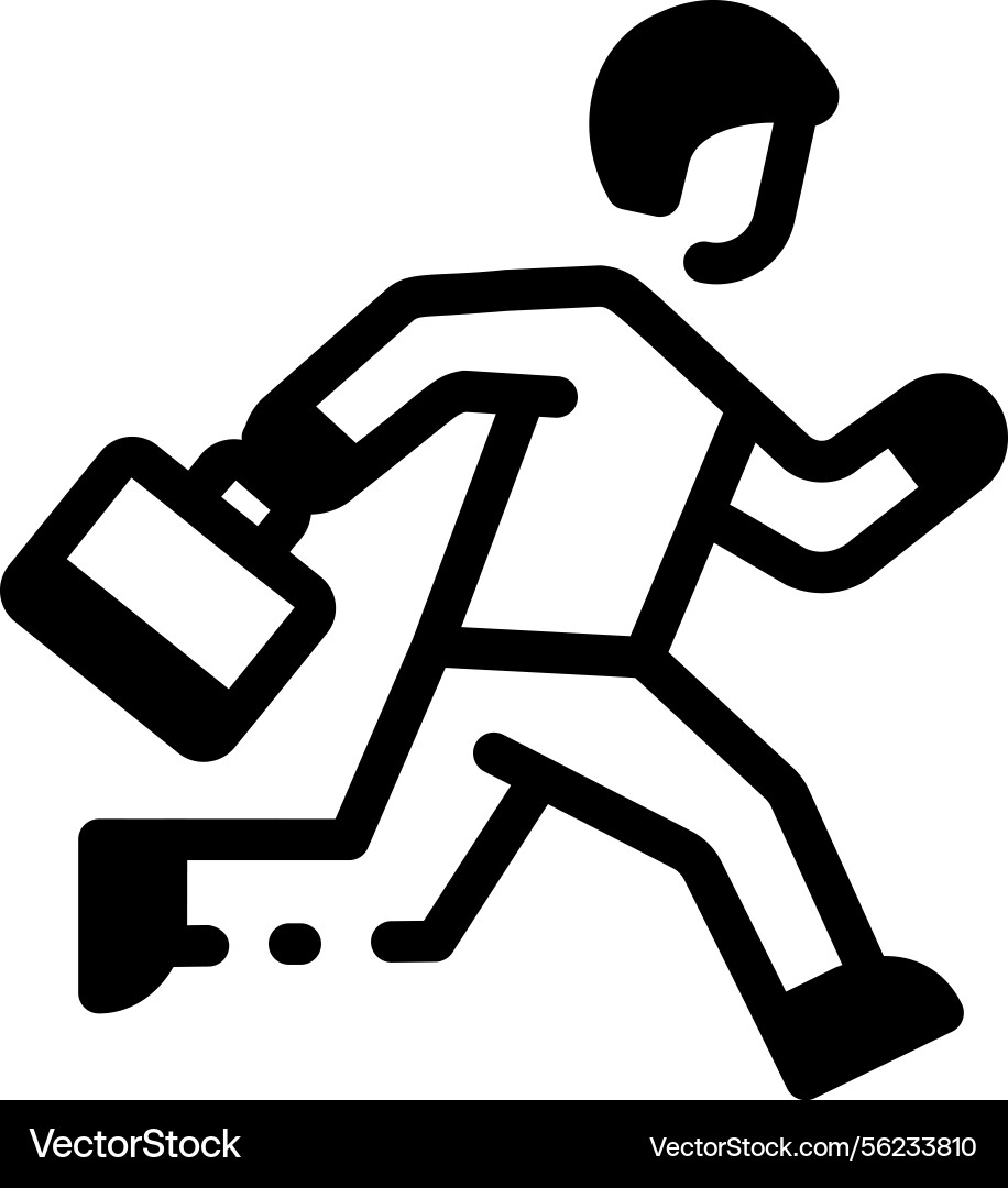 A linear style icon of running late character vector image