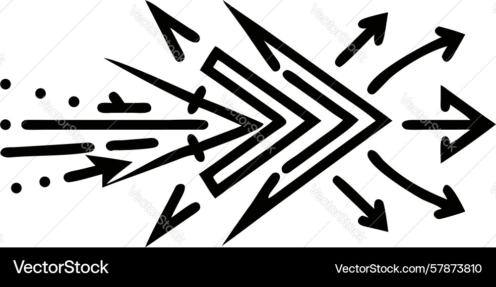 Abstract arrows forming a large directional arrow Vector Image