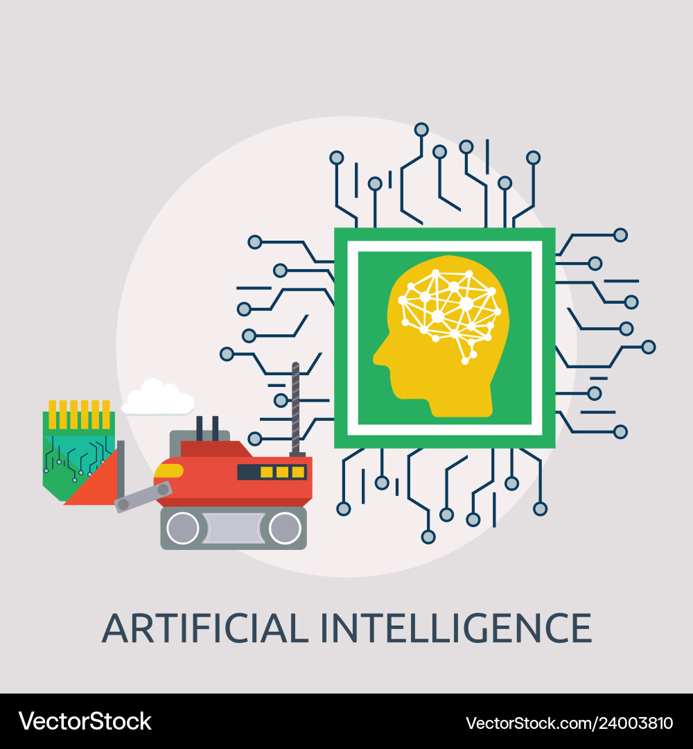 Artificial intelligence conceptual design Artificial intelligence conceptual design vector image
