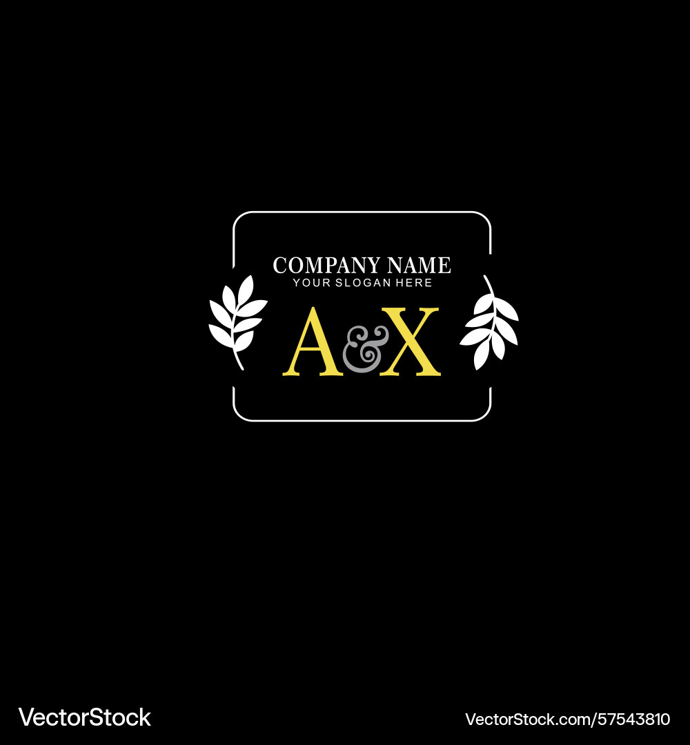 Ax initial logo with botanical circle design Ax initial logo with botanical circle design Vector Image
