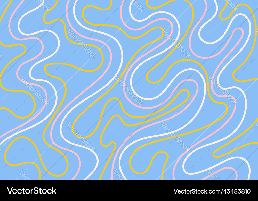 Background with colorful curving lines Vector Image