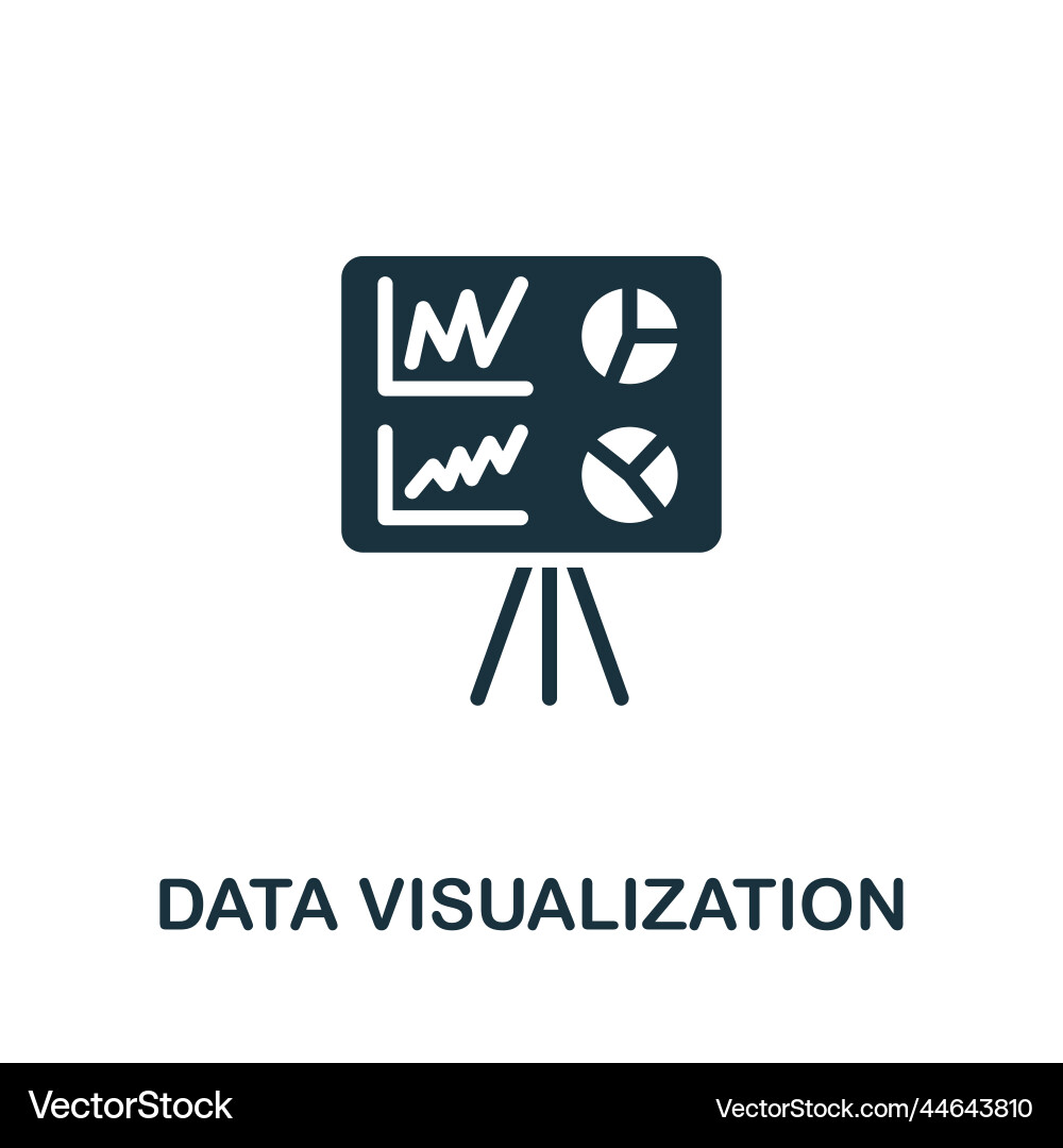 Data visualization icon monochrome simple Data visualization icon monochrome simple vector image