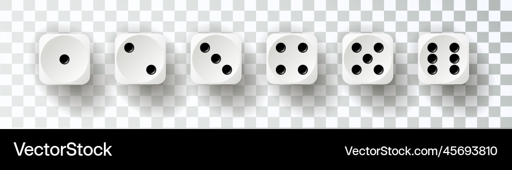 Dice collection game in realistic vector image