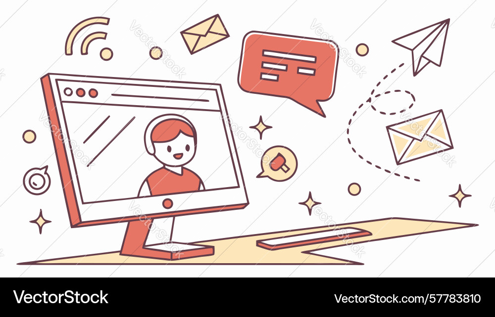 Digital communication interface with user profile Vector Image