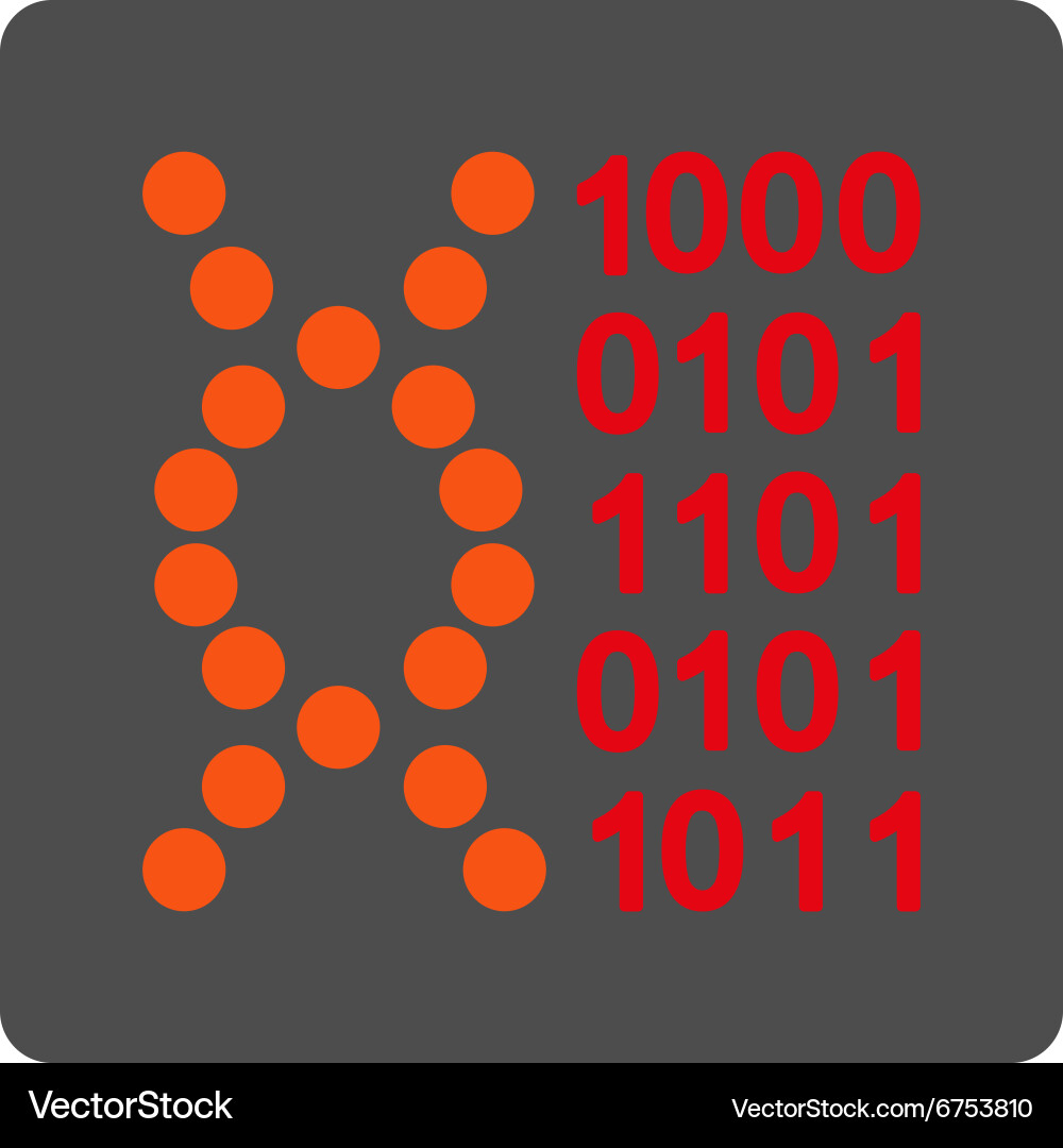 Dna code rounded square button vector image