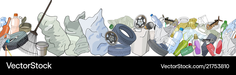 Garbage Seamless Pattern - Ecology vector image