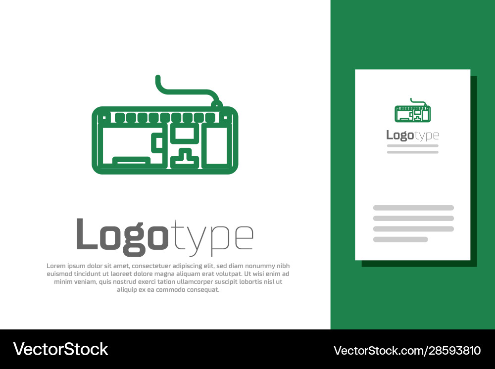 Green line computer keyboard icon isolated Green line computer keyboard icon isolated vector image