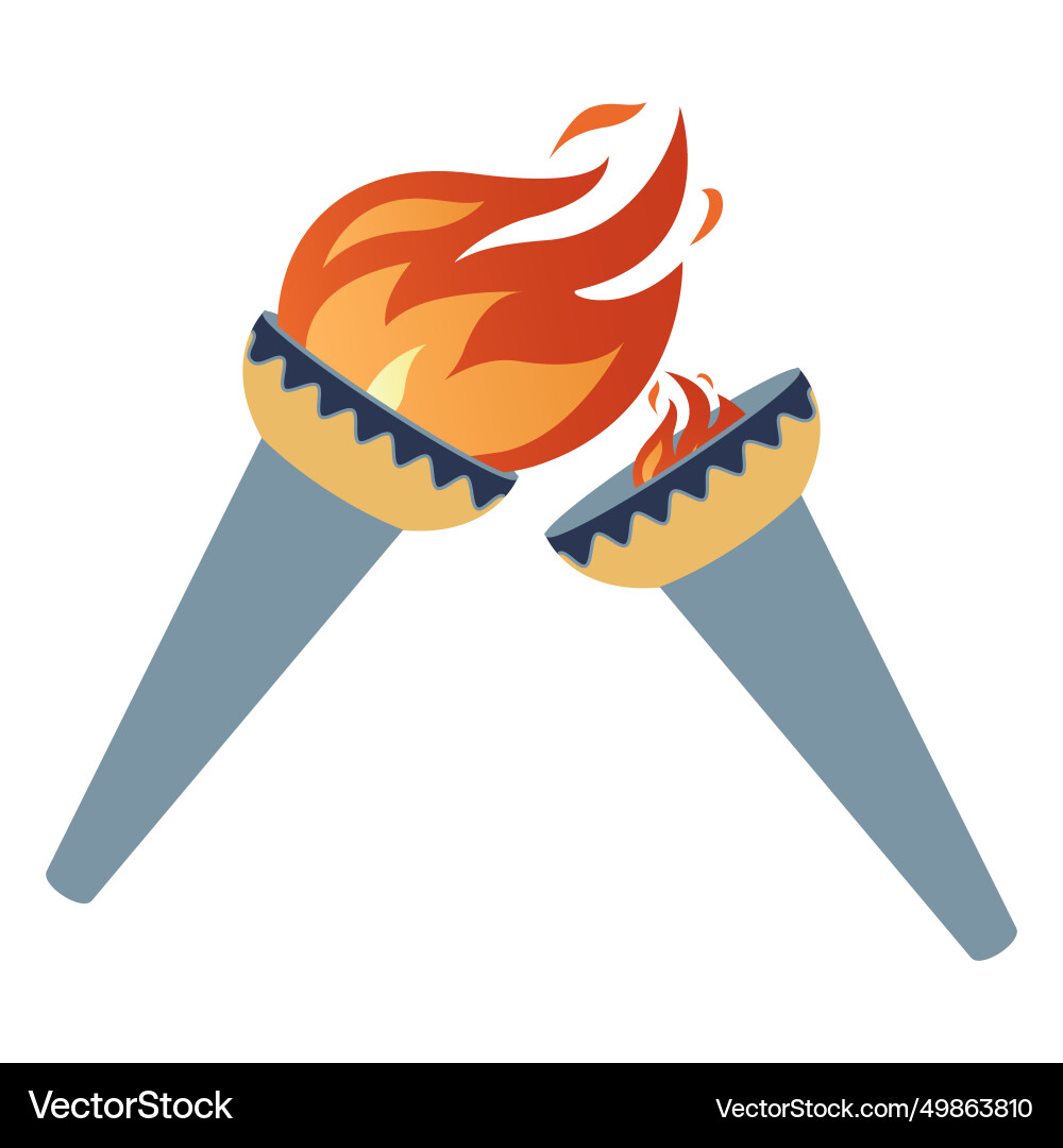 Ignition of a torch from another transfer Ignition of a torch from another transfer vector image