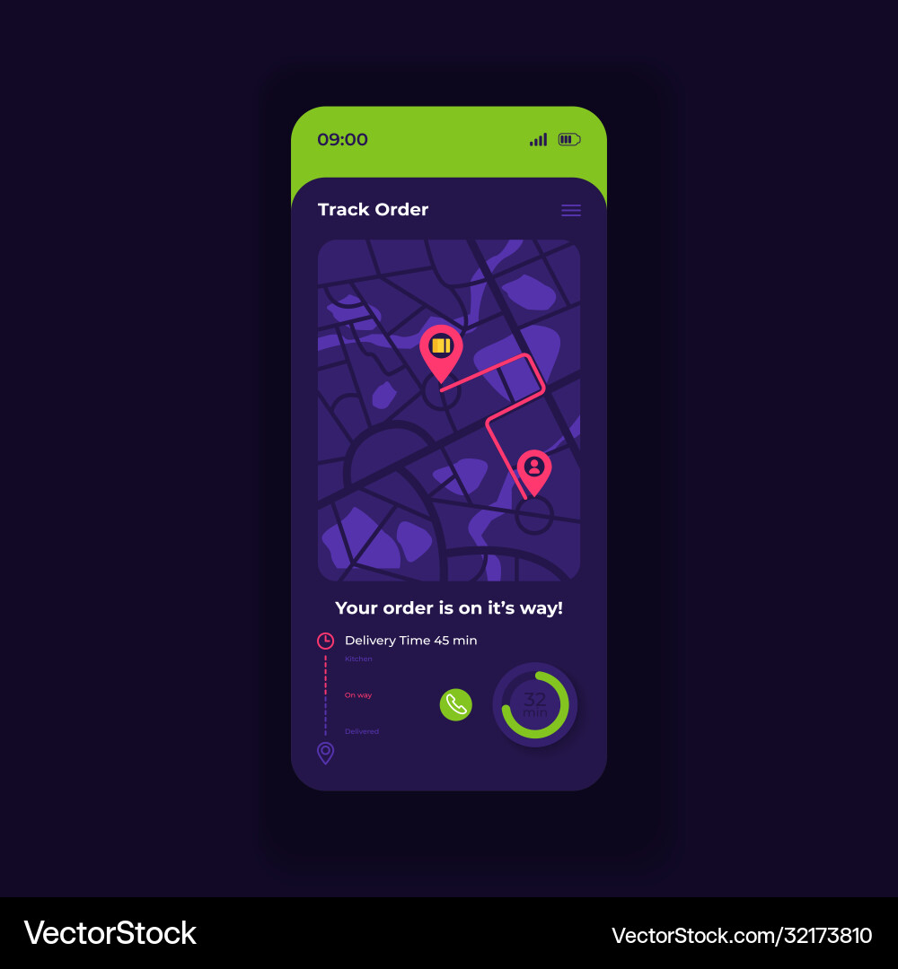 Order status smartphone interface template Vector Image