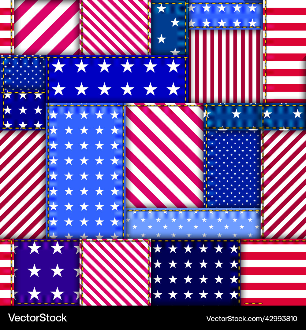 Patchwork textile pattern seamless quilting Patchwork textile pattern seamless quilting Vector Image