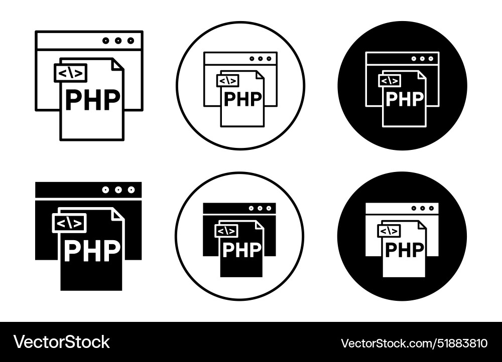 PHP Icon Set vector image