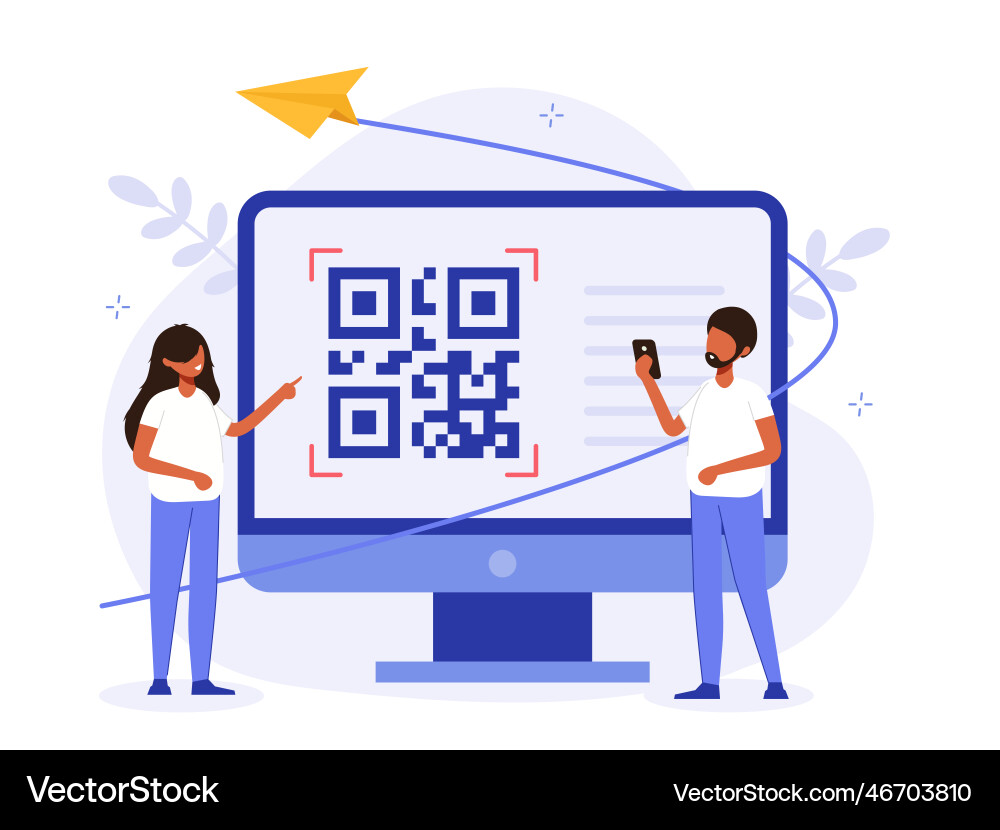 Qr code scanning concept Qr code scanning concept vector image