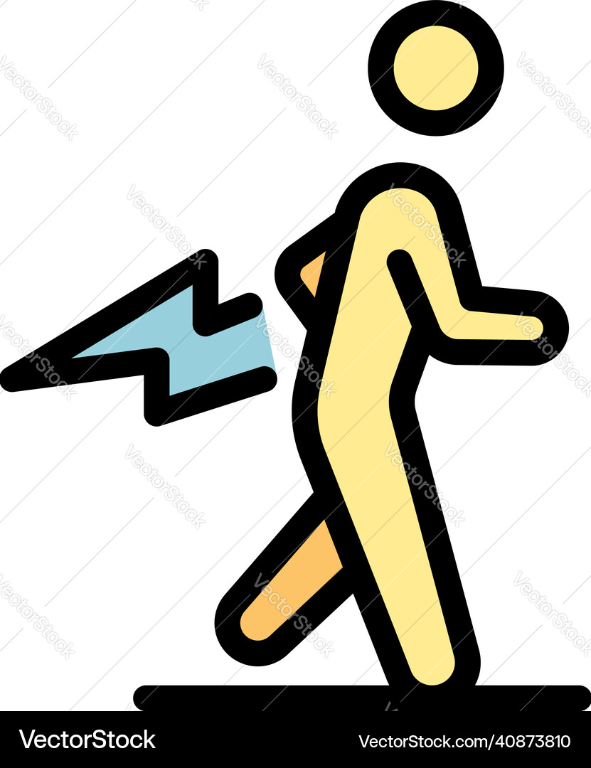 Running man icon color outline Vector Image