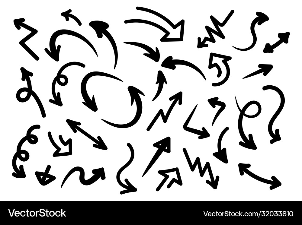 Set hand-drawn arrows graphic design Set hand-drawn arrows graphic design vector image