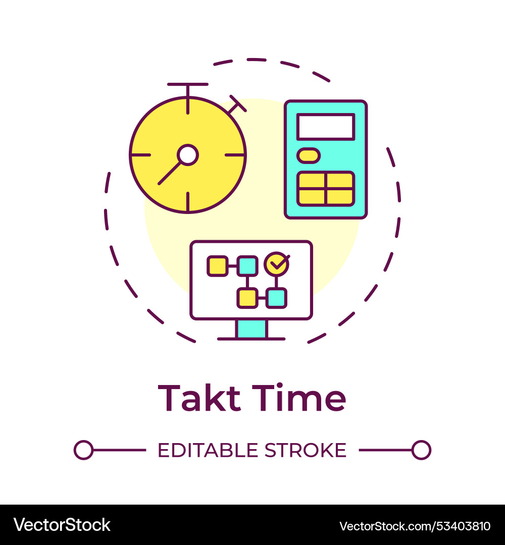 Takt time multi color concept icon Vector Image