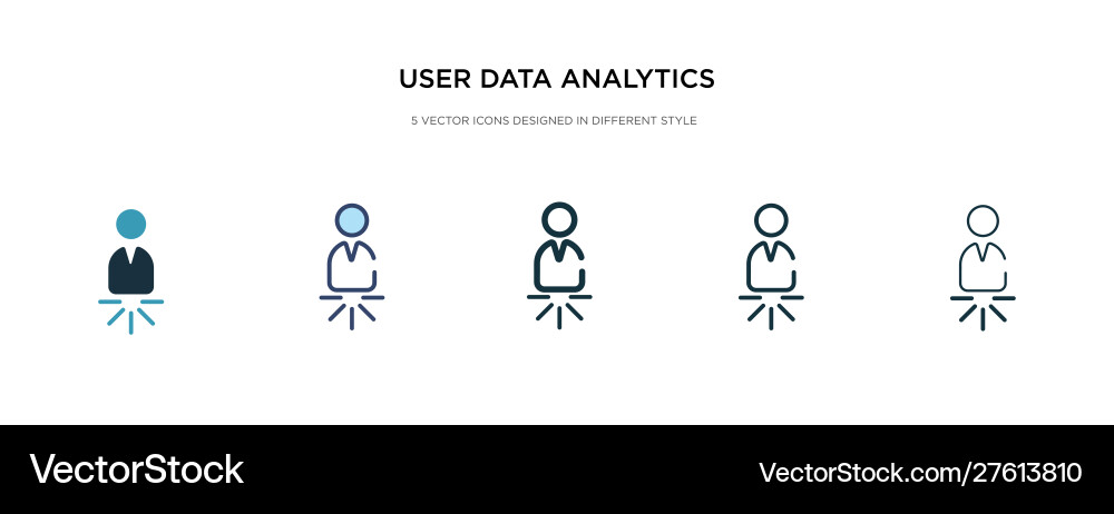 User data analytics icon in different style two User data analytics icon in different style two vector image