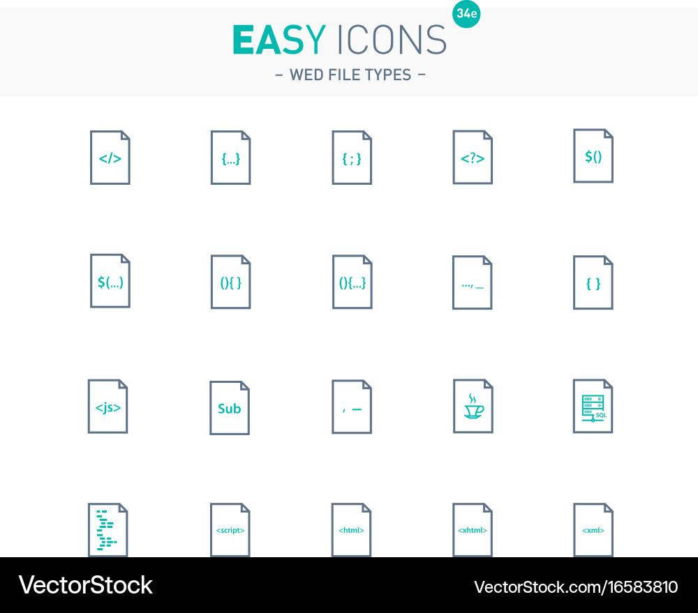 Web File Type Icons vector image