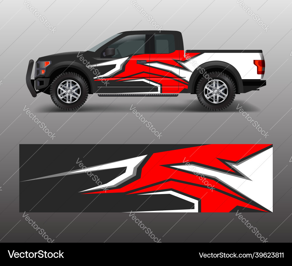 Aggressive Race Car Wrap Vector Image
