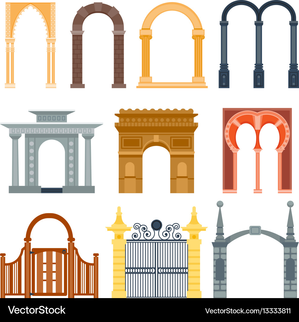 Arch design architecture construction frame vector image