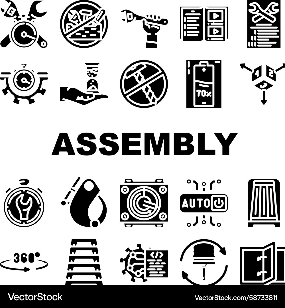 Assembly Setup Icons - Product Collection Vector Image