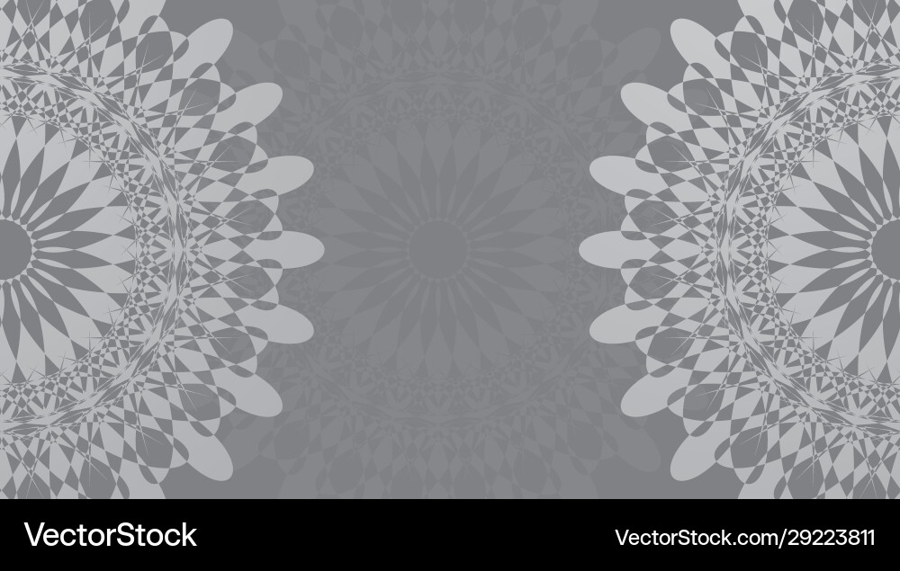 Background template with mandala pattern on gray Background template with mandala pattern on gray vector image