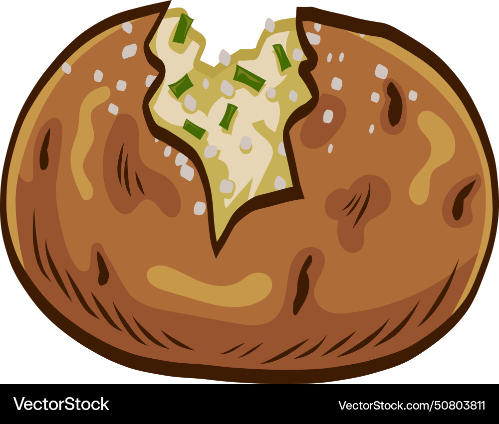 Baked potato drawing Royalty Free Vector Image