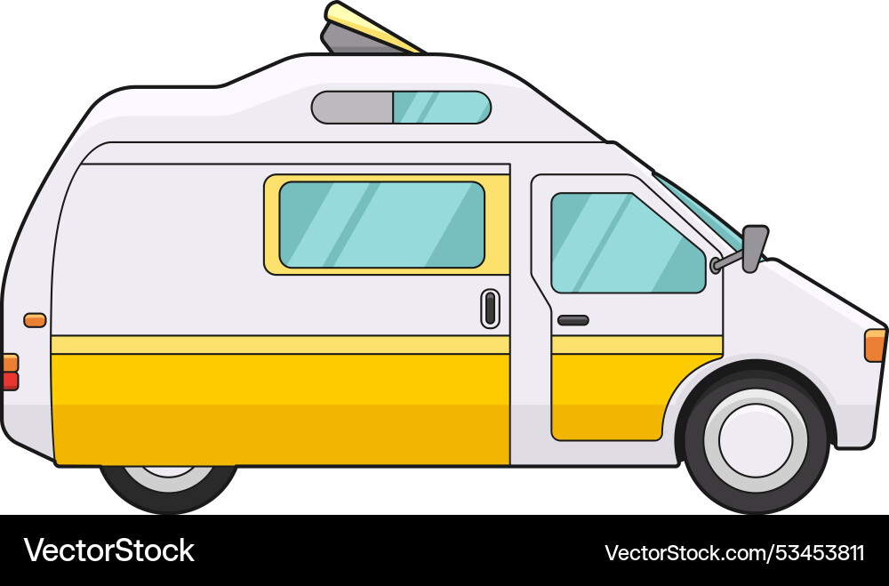 Camping trailer camper caravan rv motorhome Camping trailer camper caravan rv motorhome vector image
