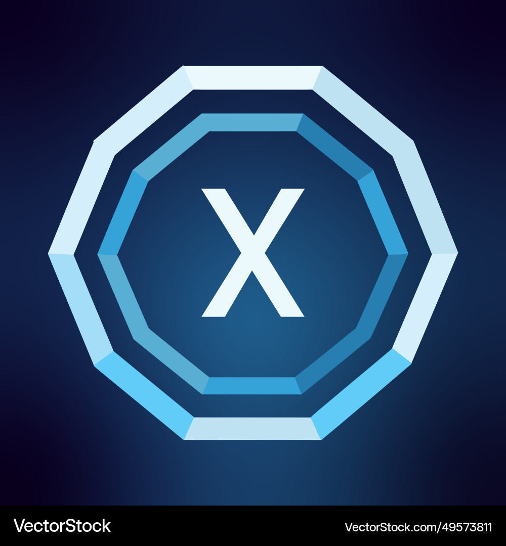Cybersecurity software filled gradient initial Vector Image