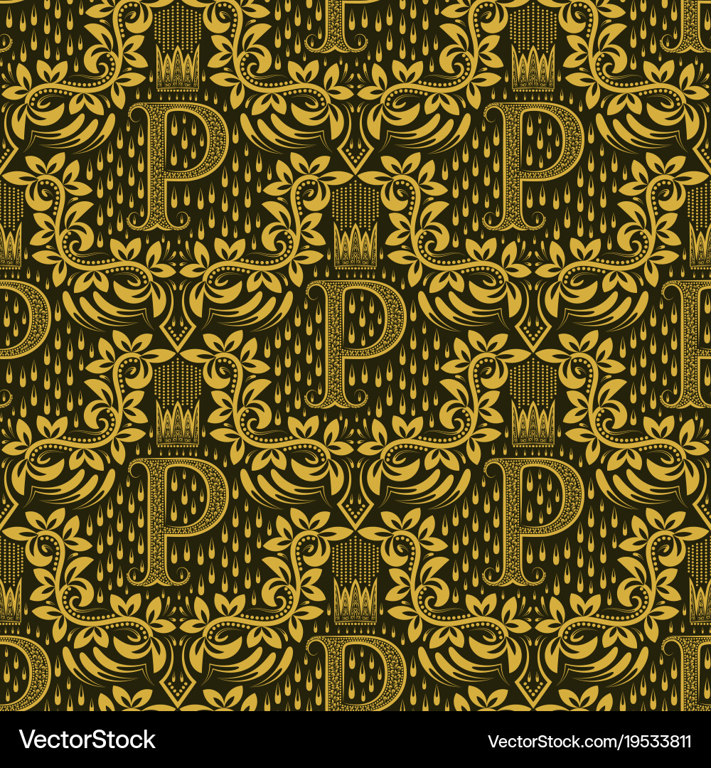 Damask seamless pattern repeating background Vector Image