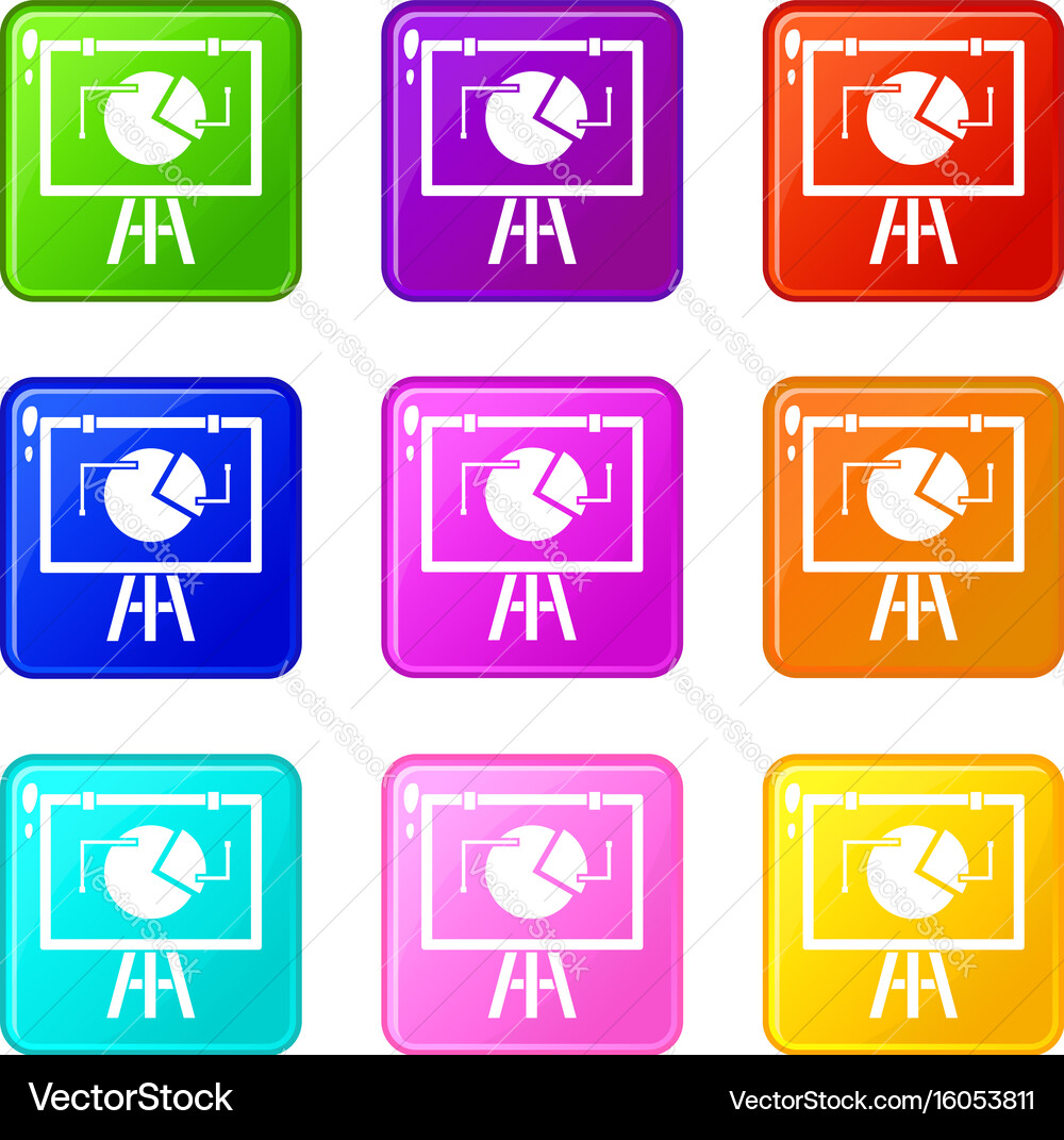 Flip chart with statistics set 9 vector image