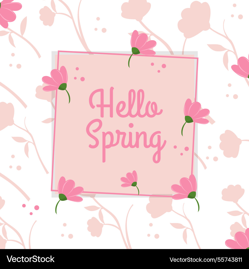 Hello spring background vector image