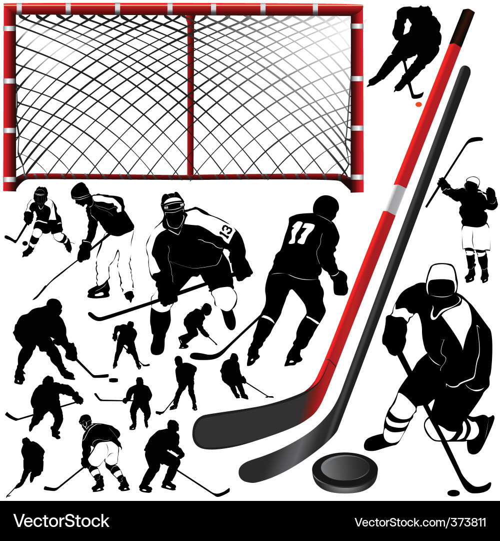 Hockey Silhouettes Vektorbild