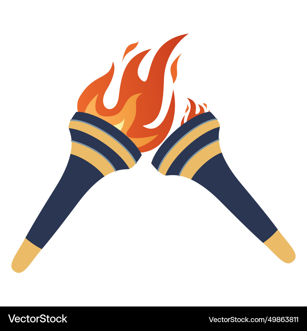Ignition of a torch from another transfer Ignition of a torch from another transfer vector image