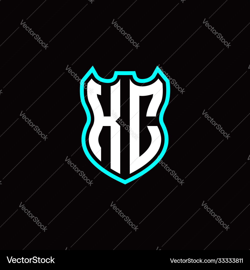 K c initial logo design with shield shape K c initial logo design with shield shape vector image