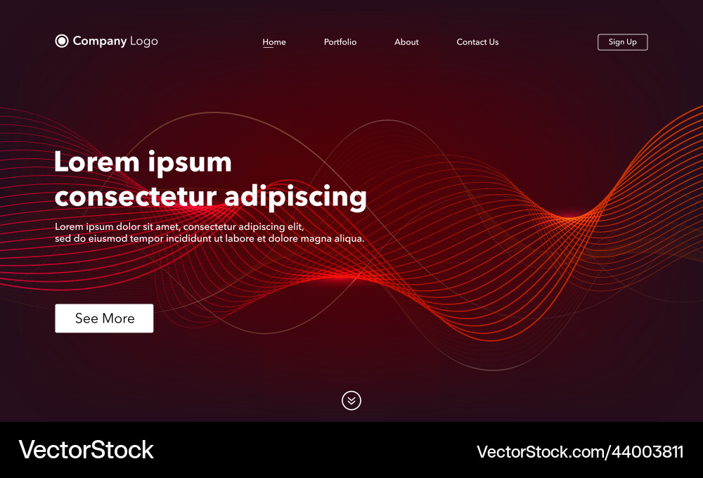 Landing page abstract background website template Landing page abstract background website template vector image