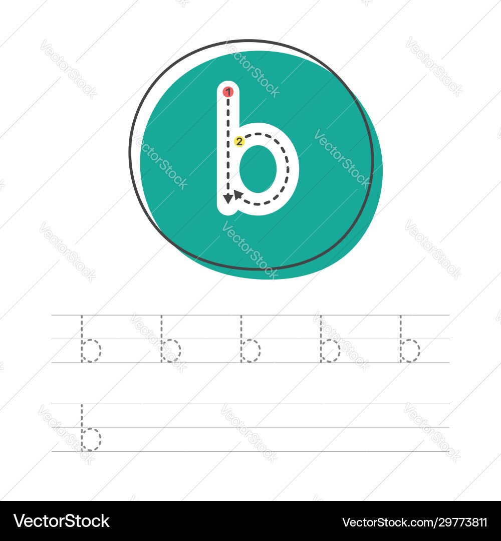 Learning to write b small Learning to write b small vector image
